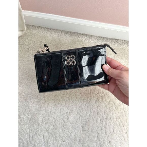 Coach JULIA OP Patent Leather Zippy Monogram Convertible Clutch Wallet Wristlet - Picture 1 of 10